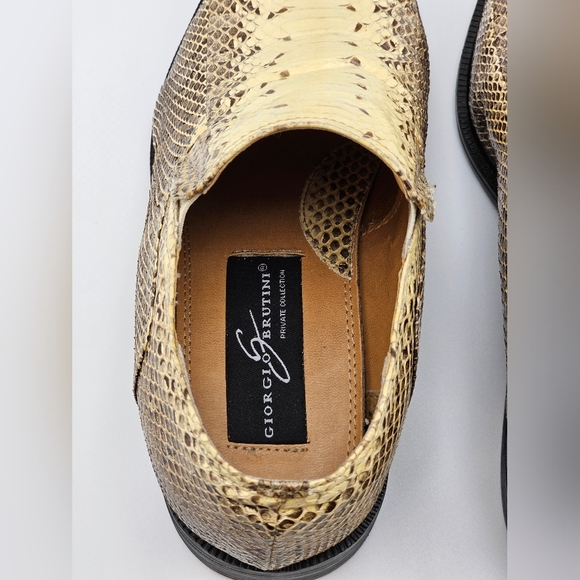 Genuine Python Snake Skin Shoes Giorgio Brutini Slip-On Dress Loafers Men 7M Rad - Picture 10 of 14
